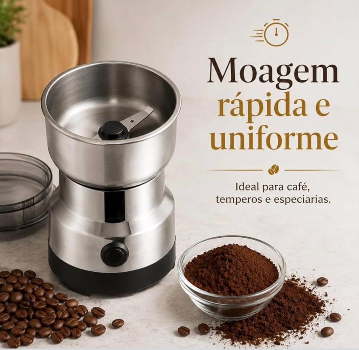 Moedor De Café Grãos Temperos Amendoim Semente Elétrico 220v